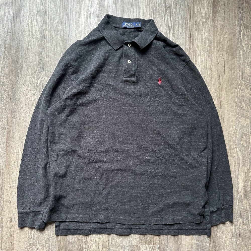 Polo Ralph Lauren Men's Long Sleeve custom fit Collared‎ Shirt BLACK XL